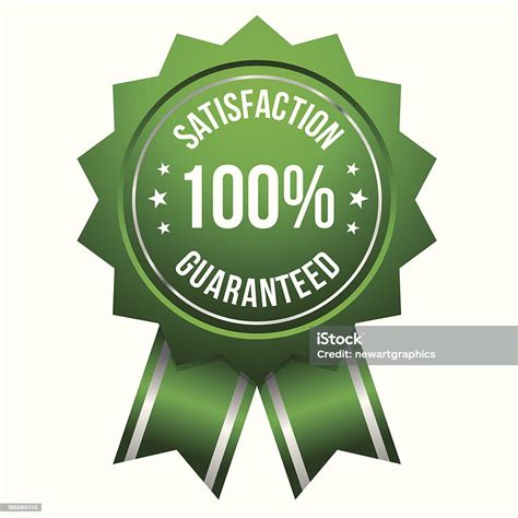 Green Hundred Percent Satisfaction Badge Stock Illustration Download