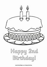 Birthday Colouring Happy 2nd Second Pages Print Activityvillage Village Activity Explore sketch template