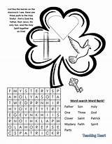 Trinity Shamrock Sunday School Crafts Holy St Kids Activity Activities Catholic Coloring Patrick Craft Church Children Sheet Religious Bible Printables sketch template
