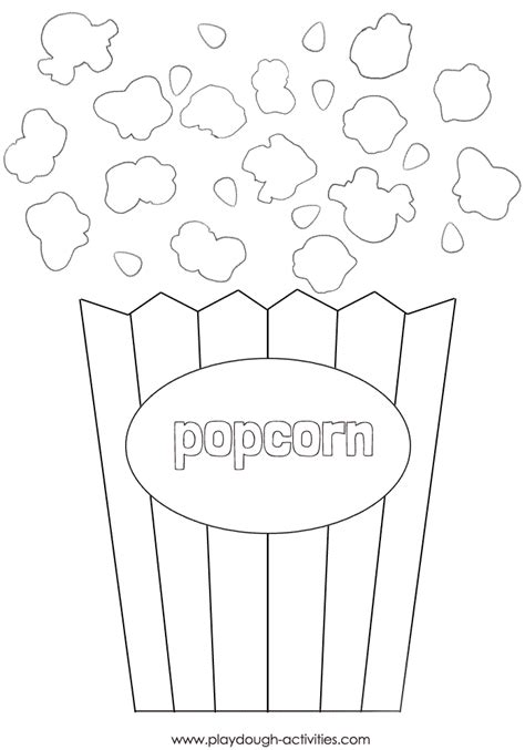popcorn box colouring picture craft outline template