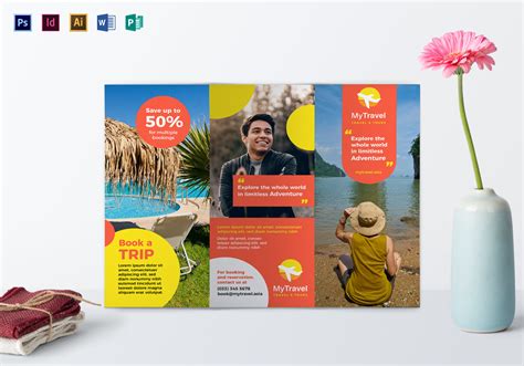 travel agency brochure design template  psd word publisher
