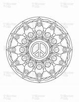 Pages Peace Mandala Sign Coloring Template sketch template