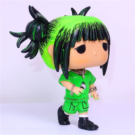 funko pop custom billie eilish hand painted  custom box etsy