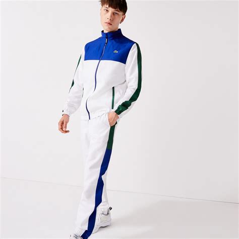 tracksuits mens lacoste sport lightweight colorblock tracksuit bluewhitegreen pcd enquiry