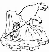 Polar Bear Coloring Eskimo Hunter Human Hide Netart Kids sketch template