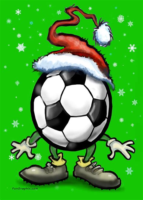 Soccer Christmas Greeting Card By Kevin Middleton