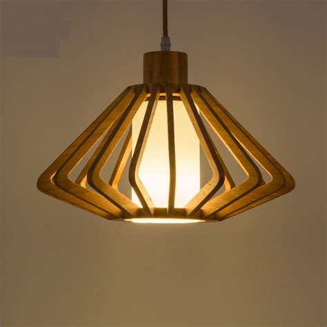 japanese style wooden pendant lamps light wood color