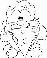 Pizza Coloring Taz Baby Eating Tunes Looney Pages Printable Coloringpages101 Categories Print Game sketch template