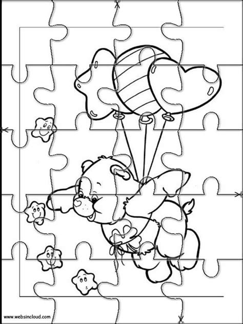 printable color puzzle  kids tedy printable activities