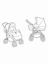Stroller Pages Baby Coloring Printable sketch template