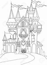 Fairy Tale Palace Color Castle Drawing Fairytale Book Getdrawings Stock sketch template