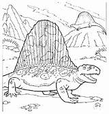 Dimetrodon Jurassic Dinosaurus Colorier Rex Imprimé Fois sketch template
