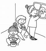 Coloring Pages Cleaning Kindness House Drawing Helping Mother Clean Showing Colouring Kids Family Color Getdrawings School Printable Print Show Let sketch template