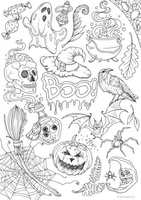 halloween coloring book  adults  svg design file creative