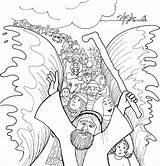Moises Moisés Moses Crossing Exodus Cristianas Israelites sketch template