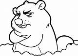 Groundhog Coloring Cartoon Groundhogs Pages Grumpy Clipart Clip sketch template