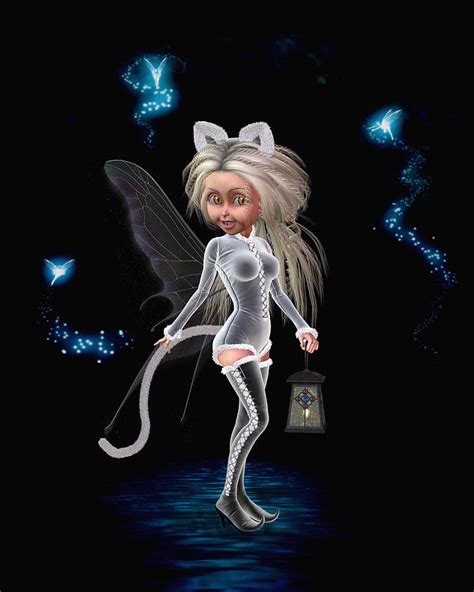 enchanted cat fairy digital art  john junek fine art america