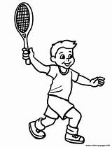 Tennis Coloring Playing Pages Boy Kids Sports Drawing Printable Player Sheets Sport Color Boys Print Google Sketch Drawings Basketball Plays sketch template
