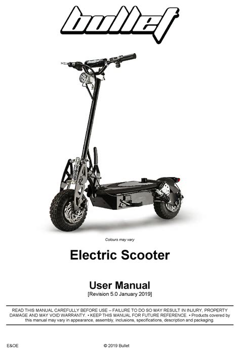 bullet electric scooter scooter user manual manualslib