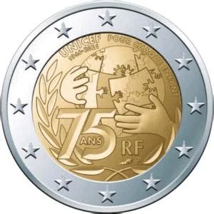 frankrijk  euromunt   jaar unicef muntenhandel drievliet