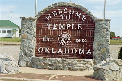 temple ok temple welcome sign photo picture image oklahoma at city