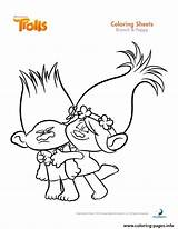 Poppy Coloring Trolls Branch Pages Printable sketch template