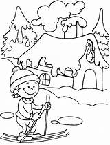 Coloring Skiing Pages Getcolorings sketch template