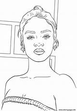 Rihanna Coloring Pages Celebrity Printable Print Color Famous Drawing Book African American Stars Pop Categories Info sketch template