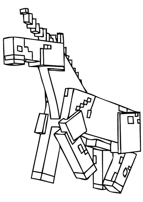 minecraft unicorn coloring pages ideas   coloringfile