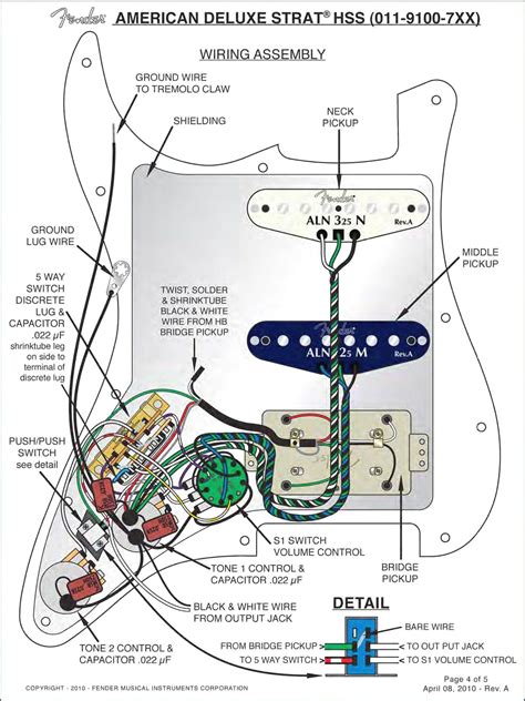 fender stratocaster deluxe hss wiring diagram