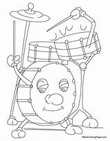 Coloring Set Drum sketch template