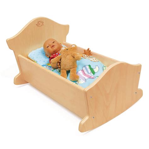 environments wooden doll cradle play furniture  toddlers natural