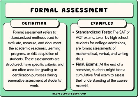 formal assessment examples