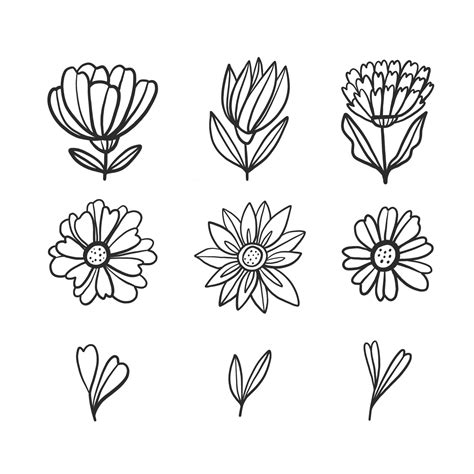 minimalist aesthetic flower doodles