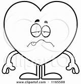 Heart Cartoon Mascot Suit Card Sick Clipart Thoman Cory Outlined Coloring Vector Depressed 2021 sketch template