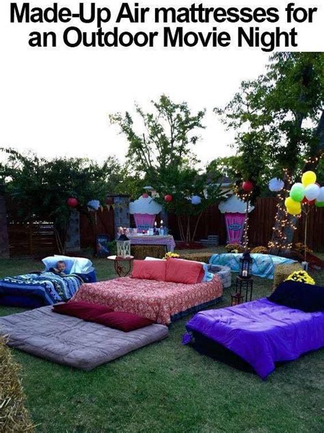 air mattresses for outside fun in 2019 backyard movie nights outdoor movie nights backyard