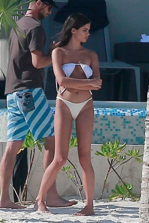 sara sampaio in a white bikini in playa del carmen