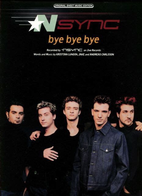 2000 Sheet Music Bye Bye Bye ~ Nsync ~ New Rare Ebay