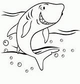 Coloring Pages Shark Bruce Kids Adults Related sketch template