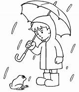 Coloring Rain Spring Pages Popular Umbrella sketch template