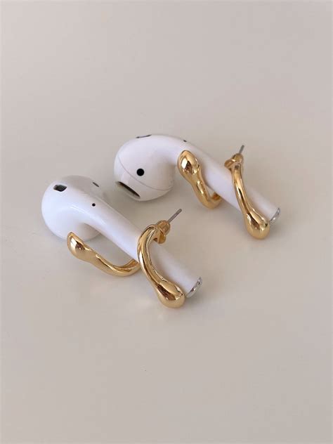 airpods earrings gold plated airpods holder earrings airpod accessories airpod jewelry etsy