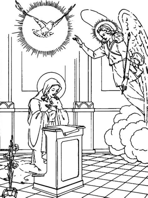 angel appears  mary coloring pages ideas coloring pages