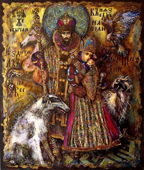 kotikov artist royal hunt borzoi artist painting