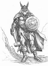 Thor Viking Warrior Drawing Drawings Deviantart Norse God Coloring Sketch Realistic Template Deviant sketch template