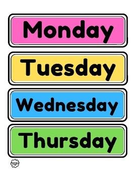days   week printable   teaching playground tpt