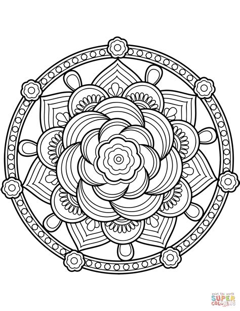 flower mandala sketch coloring page