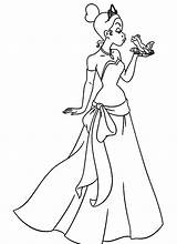 Tiana Coloring Pages Disney Print sketch template