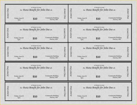 numbered event ticket template   awesome  printable numbered
