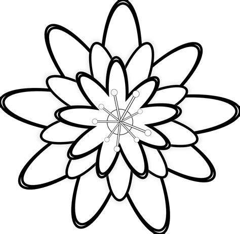 gambar bunga hitam putih clipart