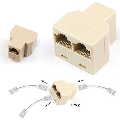 pcslot rj cat   lan ethernet splitter connector adapter pc cat cat adapter modular plug